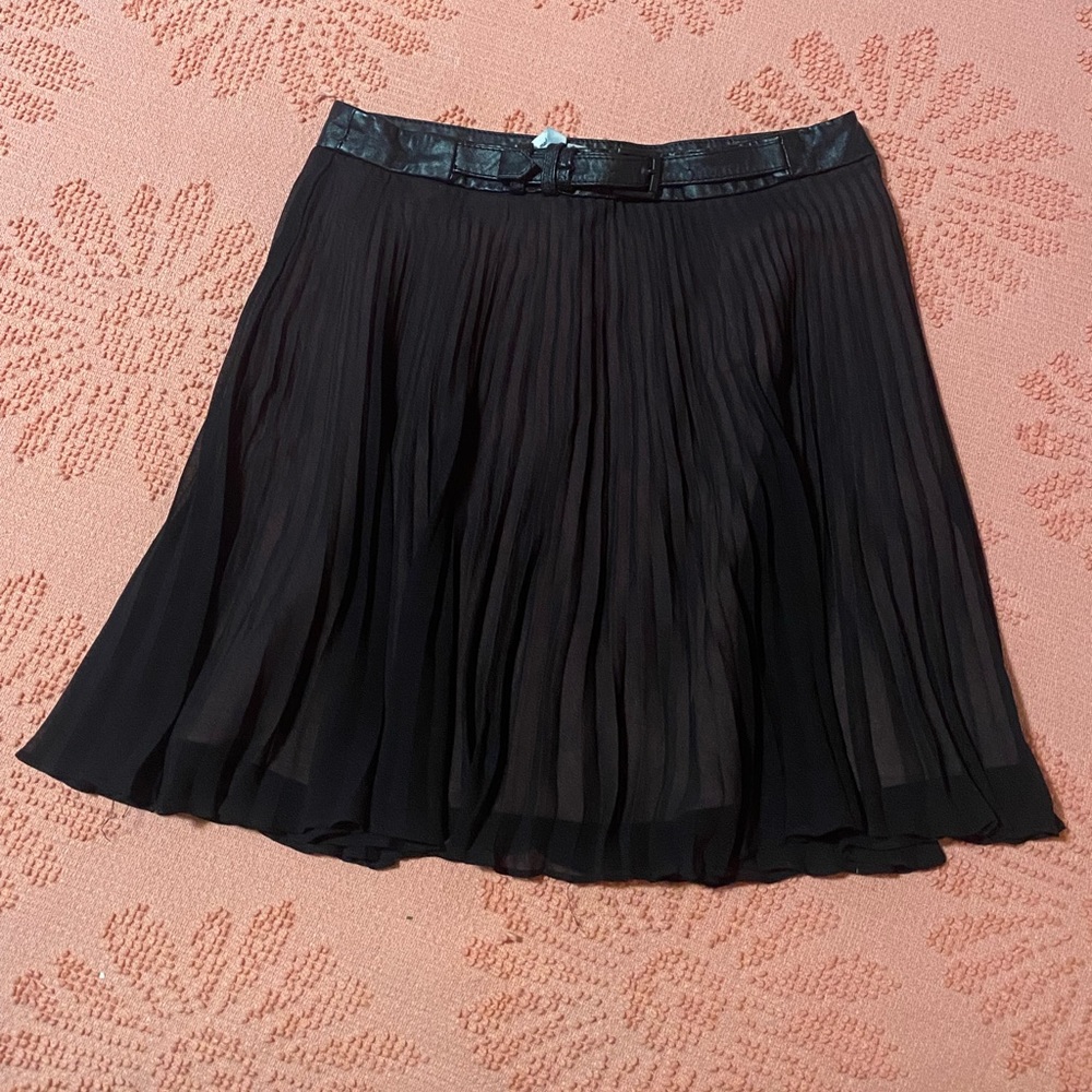 BCBGeneration VINTAGE High Waisted Chiffon Skirt with Built-in Belt
